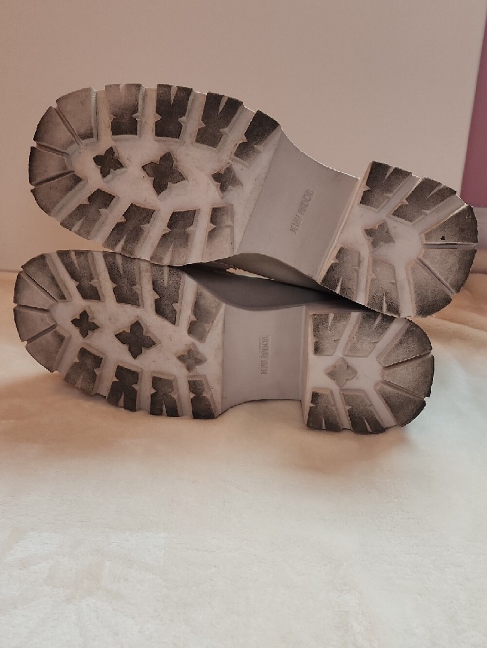 Chunky Cream Suede Loafers - Picture 7 of 10